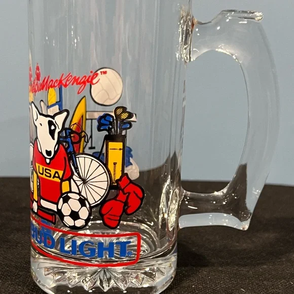 Vtg Spuds Mckenzie Collectable Budweiser Bud Light Beer Mug Sports USA 1988 - Picture 2 of 9